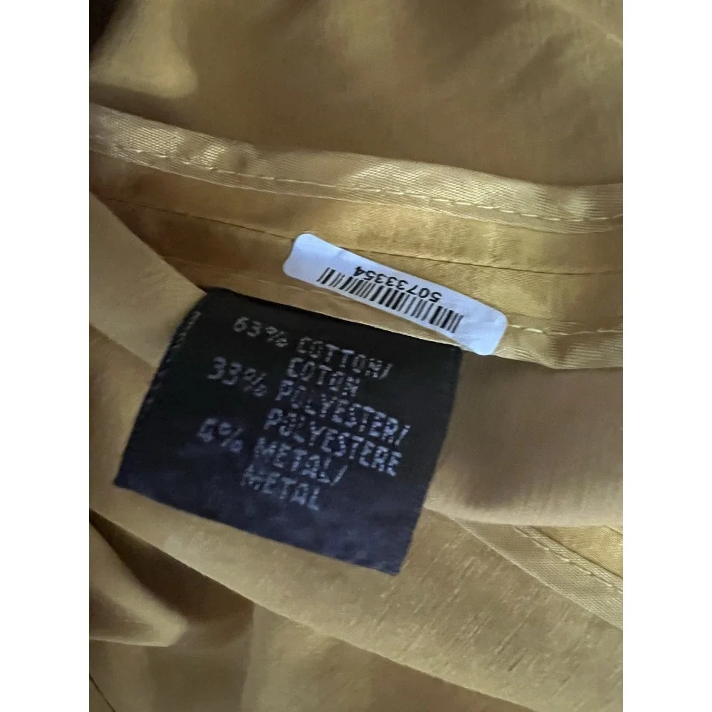 Lafayette 148 Yellow‎ Metallic Jacket Sz 10 Belt Shiny Dressy Short Cotton Blend